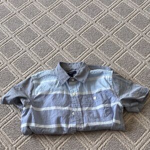 GAP Kids Blue and White Striped Button Down Shirt